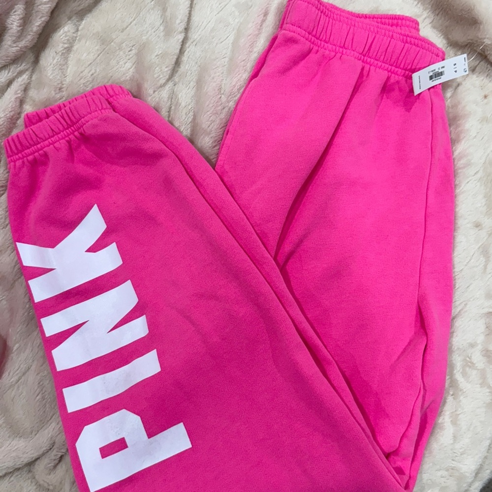 Victoria's Secret Bright Pink Joggers - Picture 2 of 2
